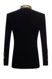 Giacca militare nera con colletto alto cordone dorato intrecciato