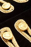 Giacca militare nera con colletto alto cordone dorato intrecciato