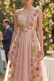 Abito midi floreale ricamato in tulle A Line