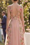 Abito midi floreale ricamato in tulle A Line