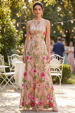 Blush Abito Floreale Lungo Tolle ricamato A-Line