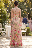 Blush Abito Floreale Lungo Tolle ricamato A-Line