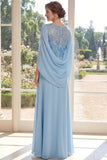 Abito Madre della Sposa in chiffon chiaro chiffon a guaina