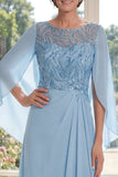 Abito Madre della Sposa in chiffon chiaro chiffon a guaina
