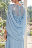 Abito Madre della Sposa in chiffon chiaro chiffon a guaina