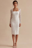 Bodycon Pizzo a maniche lunghe e vestito bianco boho a maniche lunghe