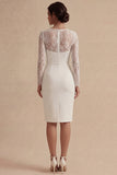 Bodycon Pizzo a maniche lunghe e vestito bianco boho a maniche lunghe