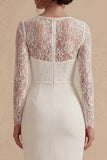 Bodycon Pizzo a maniche lunghe e vestito bianco boho a maniche lunghe