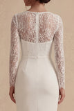 Bodycon Pizzo a maniche lunghe e vestito bianco boho a maniche lunghe