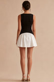 Abito Mini Satin A Linea Bianco e Nero