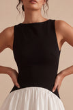 Abito Mini Satin A Linea Bianco e Nero