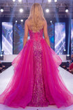 Vestito da gara lungo perfezionamento in Corsetto Luccsia Sweetheart trasparente con paillettes Sirena