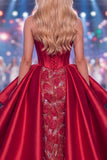 Sweetheart Bordeaux Sirena Corsetto con perline e fascia