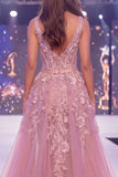 Blush sirena Corsetto trasparente a Fiori Lunghi con fascia