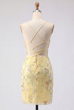 Corsetto rosa floreale con paillettes Bodycon Abito di Cocktail