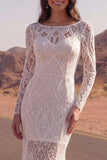 Abito da sposa Boho a maniche lunghe con Sirena in Pizzo Avorio