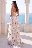 Corsetto a scollo quadrato in Avorio Abito da sposa floreale