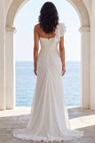 Abito da sposa da spiaggia con spacco a scorrimento avorio avorio e spacco