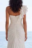 Abito da sposa da spiaggia con spacco a scorrimento avorio avorio e spacco