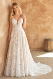 Spalline in pizzo avorio Abito da sposa con trama a scorrimento