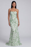 Abito maxi con spalline verde chiaro