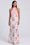 Abito Maxi Floreale Sirena Rosa Chiaro