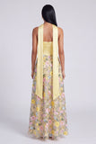 Abito floreale Maxi A Line A Stripless Twin con sciarpa