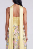 Abito floreale Maxi A Line A Stripless Twin con sciarpa