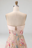 Sweetheart Champagne Corsetto A Line tulle alto-basso Abito floreale Madre della Sposa