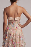Sweetheart Champagne Corsetto A Line tulle alto-basso Abito floreale Madre della Sposa