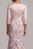 Blush a scollo barca Blush Lungo Abito Floreale di Sirena Madre della Sposa con tasche