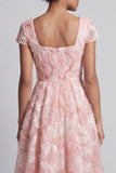 Blush scintillante a scollo quadrato Blush Abito A A con perline Madre della Sposa