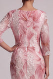 Blush Sequin 3/4 Maniche Abito Sirena Madre della Sposa