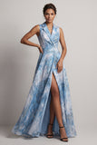 Abito Madre della Sposa A Blue con Tacche