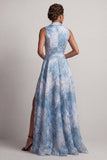 Abito Madre della Sposa A Blue con Tacche