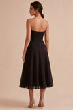 Abito Black Tie Midi A Line senza spalline