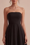 Abito Black Tie Midi A Line senza spalline