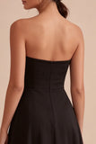 Abito Black Tie Midi A Line senza spalline