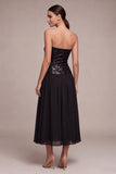 Abito da sera A Line Twinless Black Tie con paillettes