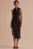 Abito sera Midi Black Mermaid con spacco