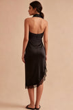 Abito sera Midi Black Mermaid con spacco