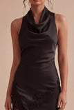 Abito sera Midi Black Mermaid con spacco