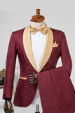 Completi da bavero da uomo in stile xale di champagne Jacquard