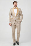 Completi da bavero da uomo in stile xale di champagne Jacquard