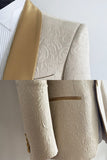 Completi da bavero da uomo in stile xale di champagne Jacquard