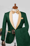 Completi da bavero da uomo in stile xale di champagne Jacquard