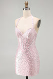 Perle corsetto corso corto corto da ritorno a casa corto bodycon body con perline