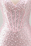 Perle corsetto corso corto corto da ritorno a casa corto bodycon body con perline