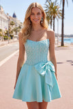 Corsetto di perle gialli Sweetheart A-Line Corset cocktail con fiocco