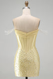 Corsetto corno corconico con spalle scoperte e corto da fine fine con perline